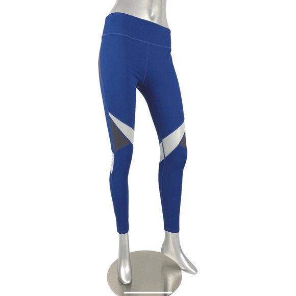 Fabletics Color Block Full Length Mesh Knee Active Leggings Sz Medium Womens Blu - Picture 1 of 16